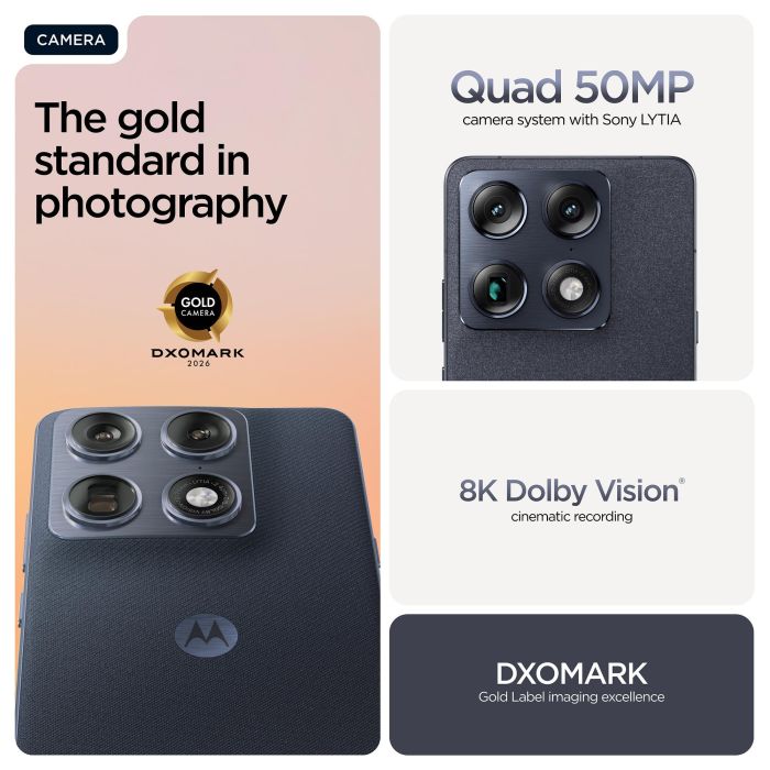 Motorola Signature 5G Smartphone, Pantalla Extreme AMOLED 6.78" 165Hz, Snapdragon 8 Gen 5, 16GB RAM 512GB, Triple Cámara 50MP, Batería 5200mAh, Android 16.0, Azul Oscuro