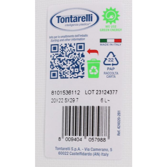 Cubo de Basura a Pedal Carolina 6L Blanco - Tontarelli (4 Unidades) 1 Cubo de Basura a Pedal Carolina 6L Blanco - Tontarelli (4 Unidades) 1