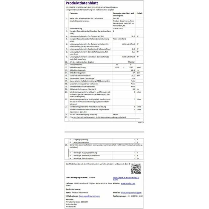 Philips 27E2N1100L Monitor VA de 27 pulgadas, Full HD (1920x1080), 75Hz, HDMI, D-Sub, negro 6 Philips 27E2N1100L Monitor VA de 27 pulgadas, Full HD (1920x1080), 75Hz, HDMI, D-Sub, negro 6