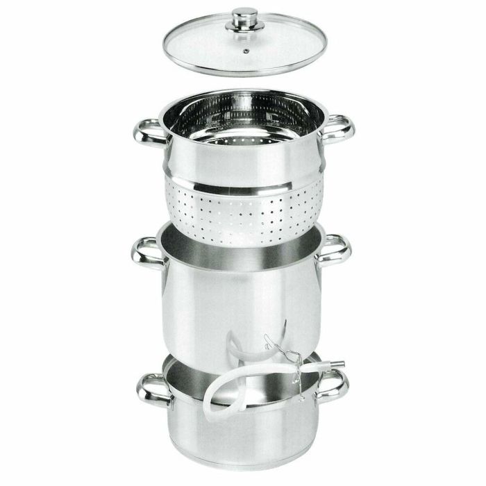 Baumalu Extractor de Jugo de Vapor Acero Inoxidable 28 cm, Triple Fondo Difusor, Compatible con Todas las Fuentes de Calor, Inducción, Tapa de Vidrio 3 Baumalu Extractor de Jugo de Vapor Acero Inoxidable 28 cm, Triple Fondo Difusor, Compatible con Todas las Fuentes de Calor, Inducción, Tapa de Vidrio 3