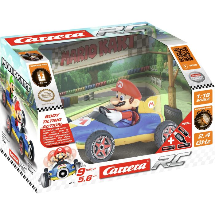 Carrera 181066 Coche Radio Control Mario Kart 8 Mach 8 Escala 1:18 Azul y Amarillo, Inclinación Dinámica, 9 km/h, +6 años 9 Carrera 181066 Coche Radio Control Mario Kart 8 Mach 8 Escala 1:18 Azul y Amarillo, Inclinación Dinámica, 9 km/h, +6 años 9