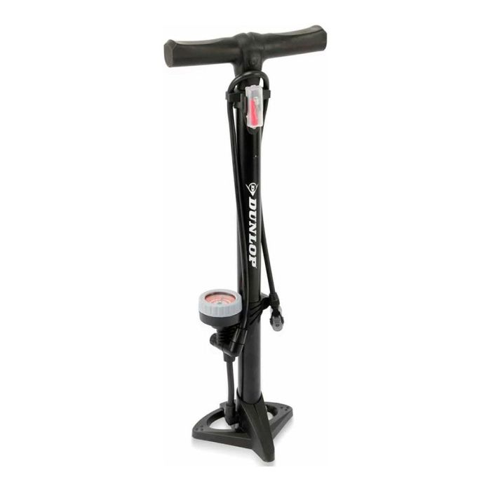 Dunlop Bomba de Pie para Bicicletas con 11 bar de Presión, Manómetro Analógico, Cabezal de Boquilla Doble y Adaptadores para Hinchables Dunlop Bomba de Pie para Bicicletas con 11 bar de Presión, Manómetro Analógico, Cabezal de Boquilla Doble y Adaptadores para Hinchables