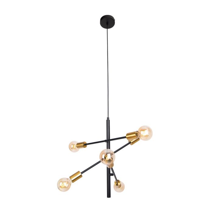 DKD Home Decor Lámpara Techo Moderno Negro Dorado 52 x 50 x 60 cm 1