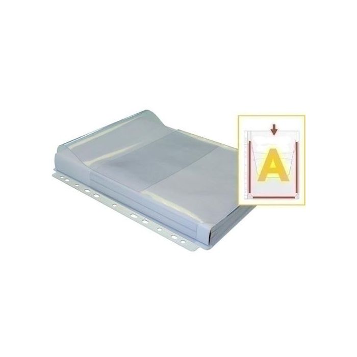 Funda Multitaladro Fuelle Grafoplas 25Mm Pvc 180Μ A4 11 Tal. A (Solapa) Bolsa De 5
