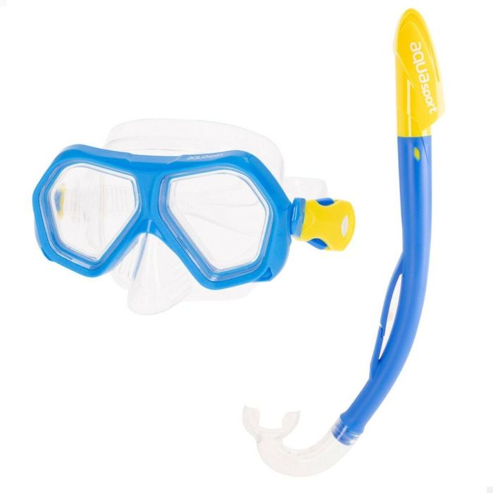 Gafas de Buceo con Tubo Infantiles AquaSport Azul (4 Unidades) 6