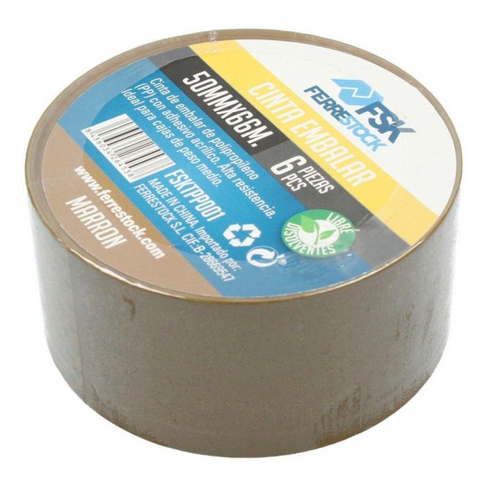Set de Cintas Adhesivas Ferrestock 6 uds 66 m x 50 mm 3 Set de Cintas Adhesivas Ferrestock 6 uds 66 m x 50 mm 3