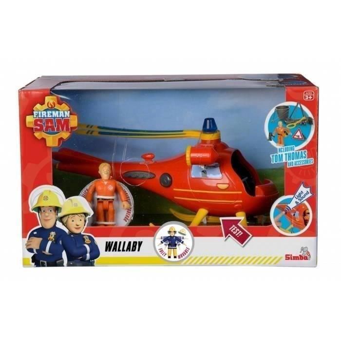 Simba - Sam el Bombero - Helicóptero Wallaby - 1 figura y 5 accesorios - Función de luz y sonido Simba - Sam el Bombero - Helicóptero Wallaby - 1 figura y 5 accesorios - Función de luz y sonido
