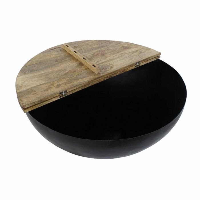 Mesa auxiliar DKD Home Decor Marrón Negro Metal Madera de mango 95 x 95 x 40 cm 93,5 x 93,5 x 40 cm 2