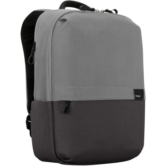 Targus Mochila Sagano Unisex para Portátil 15.6" Negro Gris, Material RPET Reciclado, con Múltiples Bolsillos y Protector de Lluvia