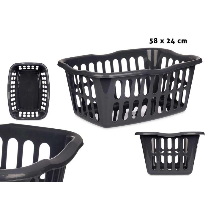 Cesto Rectangular Kipit 58x42 cm Antracita - 50 litros (12 Unidades) Cesto Rectangular Kipit 58x42 cm Antracita - 50 litros (12 Unidades)