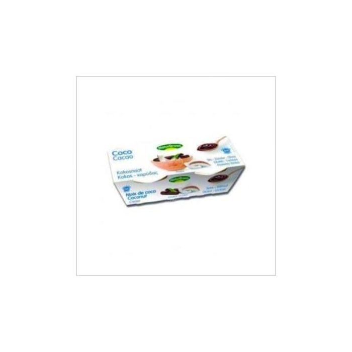 NATURGREEN Postre de Coco con Cacao 2x125g, 100% Vegetal Ecológico y Sin Lactosa, tipo Natillas