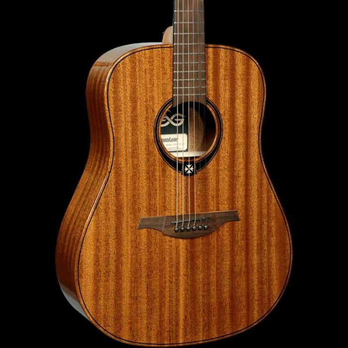 LAG Guitarra Acústica Dreadnought Tramontane 98 - Tapa Maciza de Caoba, Fondo y Laterales de Caoba