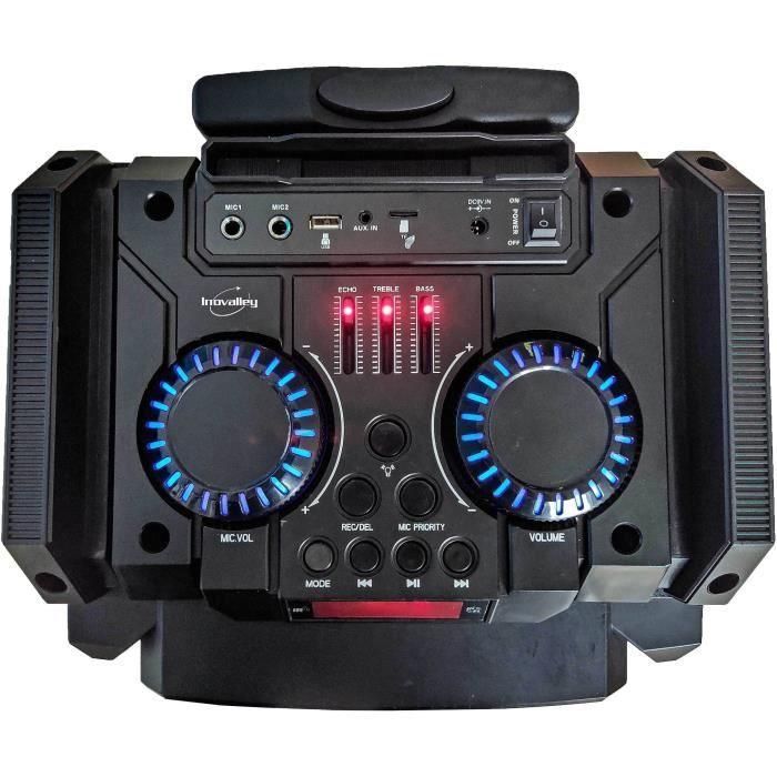 Inovalley MS01XXL Altavoz Trolley de Karaoke Bluetooth 800W Luminoso Pantalla LED USB con Micrófono y Batería Recargable 3 Inovalley MS01XXL Altavoz Trolley de Karaoke Bluetooth 800W Luminoso Pantalla LED USB con Micrófono y Batería Recargable 3