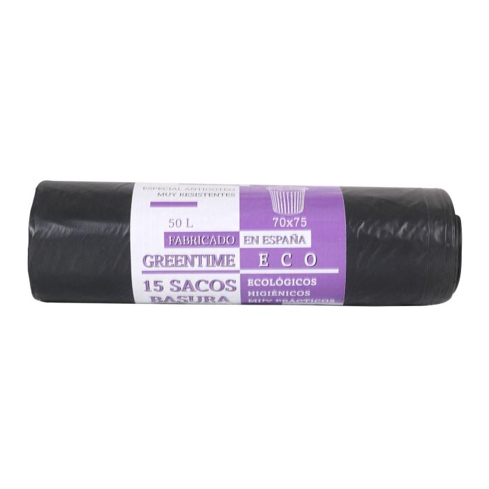 15 Sacos de Basura Greentime Eco 70x75 cm, 50L (35 Unidades) 1 15 Sacos de Basura Greentime Eco 70x75 cm, 50L (35 Unidades) 1