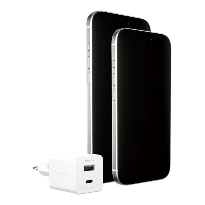 PanzerGlass Turbo Cargador Rápido GaN 35W con Puerto USB-C y USB-A, Incluye Cable USB-C, Color Blanco, Enchufe UE 4