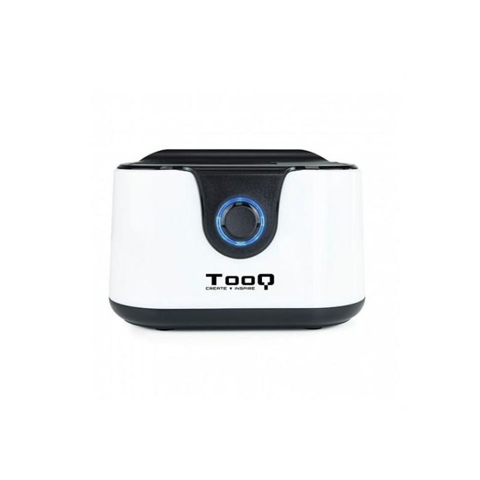 TooQ TQDS-802BW Docking Station Doble Bahía Discos Duros 2.5" 3.5" HDD/SSD, USB 3.0/3.1 Gen 1 (5Gbps), 8TB, Clonación UASP 1