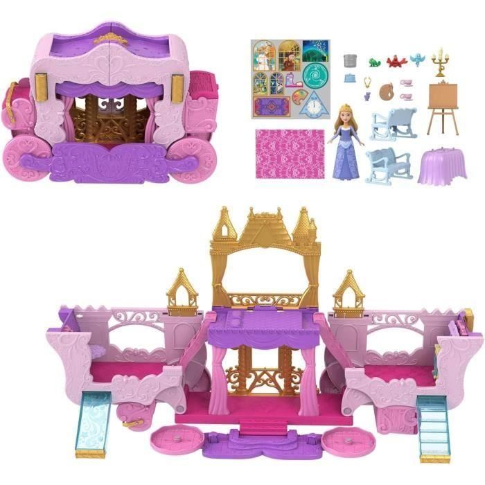 Princesas Disney-Caleche y Castillo-Caja con muñeca Aurora HWX17