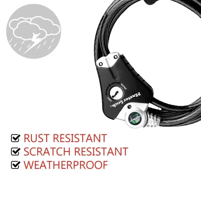 Master Lock Cable Antirrobo Patentado Ajustable de 30 cm a 1.8 m para Seguridad Exterior 2