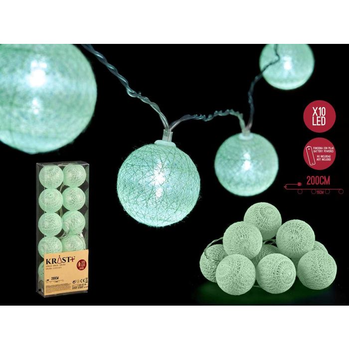 Set 10 Bolas Navidad 6 cm Menta Krist+ - Azul, Plástico (18 Unidades) Set 10 Bolas Navidad 6 cm Menta Krist+ - Azul, Plástico (18 Unidades)