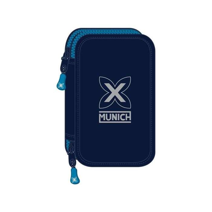 Plumier Doble Munich Nautic Azul marino 12.5 x 19.5 x 4 cm 28 piezas