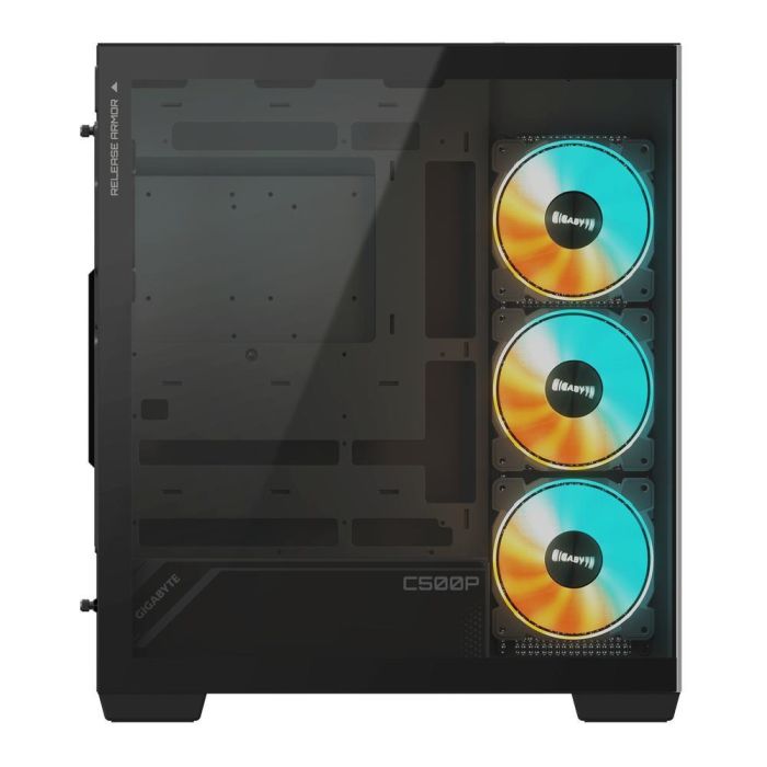 GIGABYTE C500 PANORAMIC STEALTH Midi Tower PC Gaming Panorámica con Ventana Lateral Cristal Templado, Soporte ATX, USB 3.2 Gen 2, Negro 3