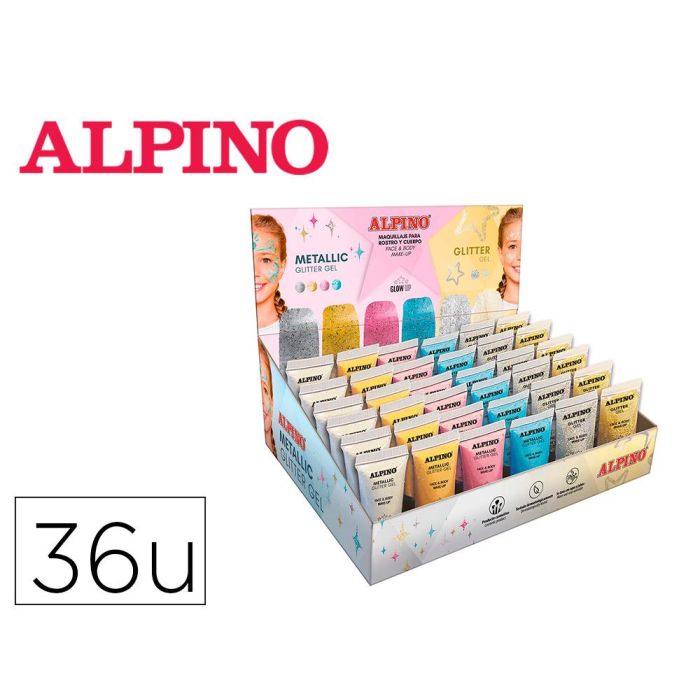 Alpino Gel Con Purpurina Metallic Glitter Y Glitter Gel Expositor 36 Unidades C-Surtidos