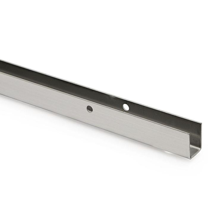 HERRAJES ALK Perfil U Inoxidable 304 para Pared 1.80m, Sujeción Tablero Fenólico 13mm (Set de 2)
