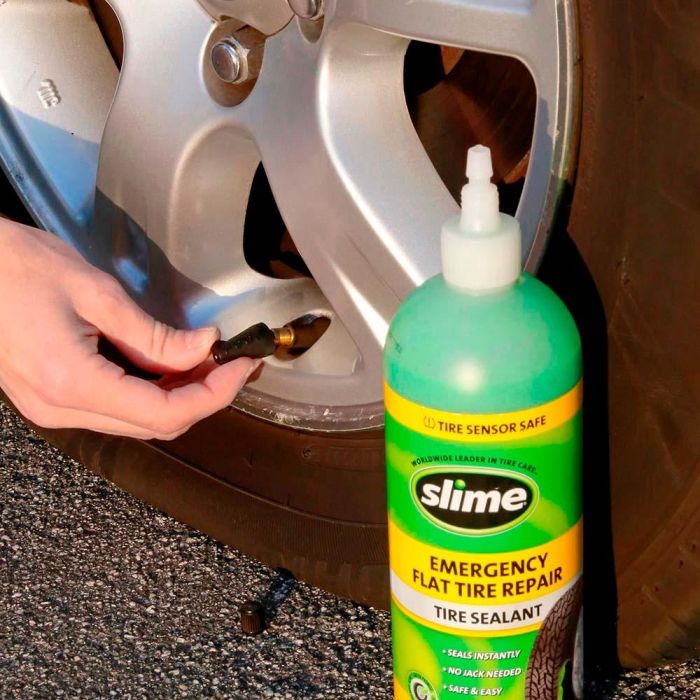 Slime Sellador de Pinchazos Instantáneo para Neumáticos de Coche, Sella hasta 6mm, sin Desmontaje, 473 ml 1