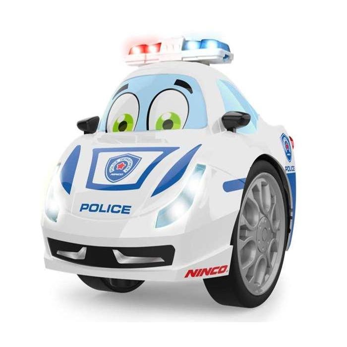 Coche radio control dual police. pre-escolar con luces y sonido. realiza acrobacias 360º. emisora de 27mhz. 13x11x10 cm Coche radio control dual police. pre-escolar con luces y sonido. realiza acrobacias 360º. emisora de 27mhz. 13x11x10 cm