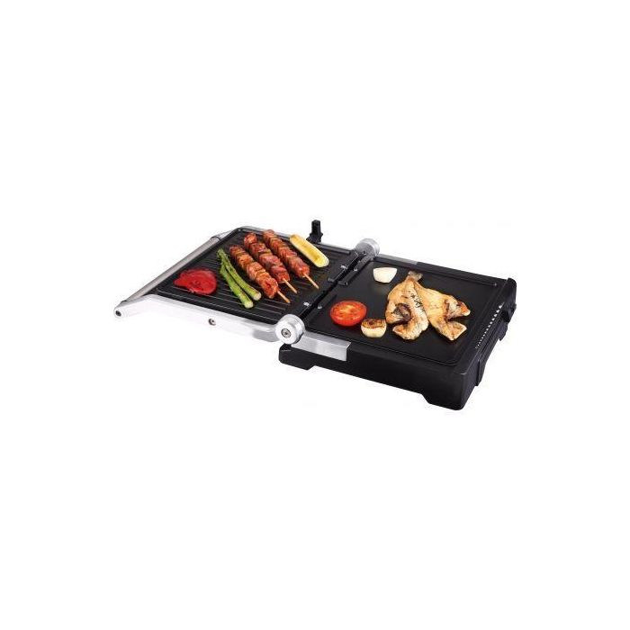 GRILL JATA GR1100 - 2000W - PLACAS MIXTAS 275*240MM - APERTURA 180º - PLACA SUPERIOR BASCULANTE - CUERPO ALUMINIO FUNDIDO - ASAS ACERO INOX 2