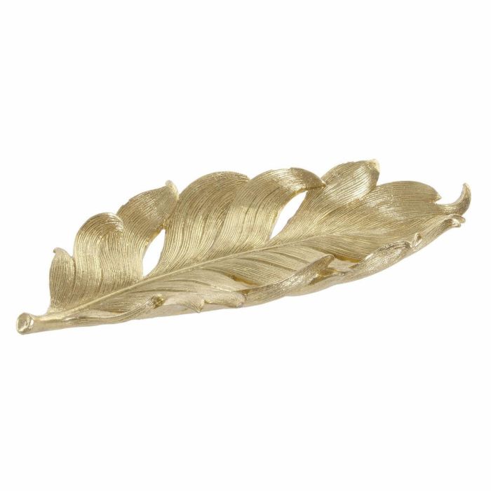 Bandeja DKD Home Decor S3017331 Hoja Dorado Resina Hoja de planta (39 x 18 x 4.7 cm) (39 cm) 1