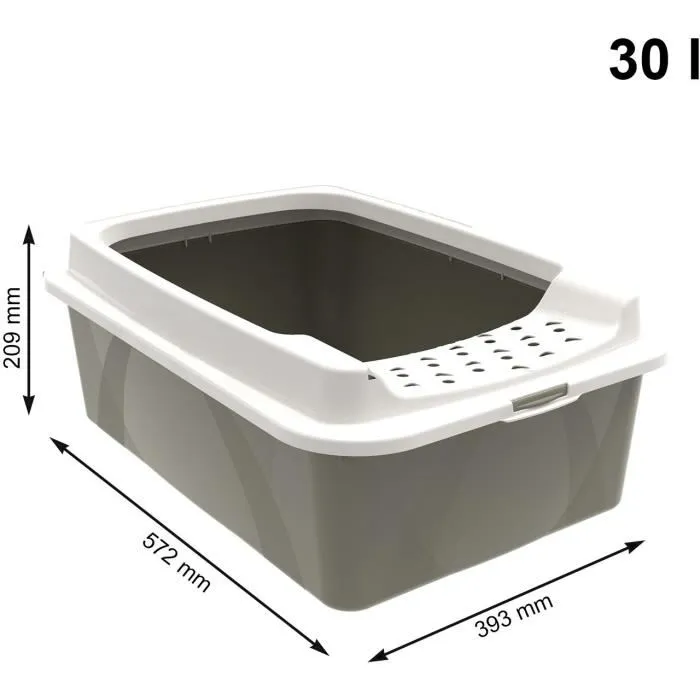 Rotho Mypet Bandeja para Gatos Eco Blanco Cappuccino Entrada Amplia Razas Grandes 1