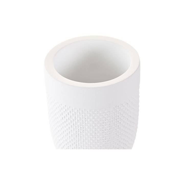 DKD Home Decor Vaso Básico de Cemento Blanco 8 x 10.5 x 8 cm 2