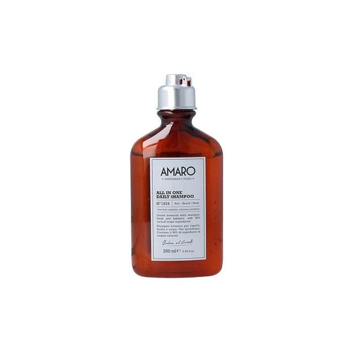 Farmavita Amaro All In One Champú Diario para Cuerpo, Barba y Cabello 250ML