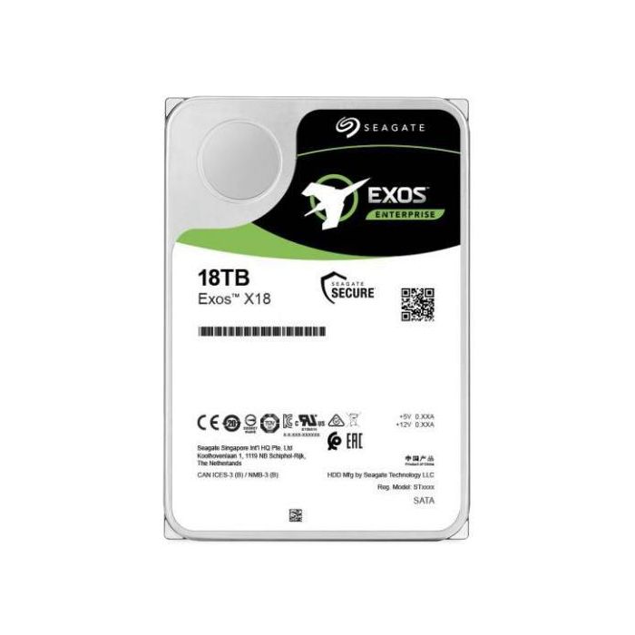 Seagate Exos X18 ST18000NM004J Disco Duro de 18TB, 7200RPM, 256MB Cache, SAS 3.5"