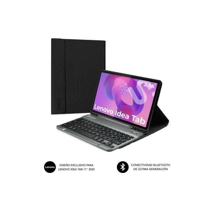Subblim SUBKT3-BTL340 Funda con Teclado Bluetooth 5.2 QWERTY ES para Lenovo Idea Tab M11 11" Extraíble y Magnética Negra