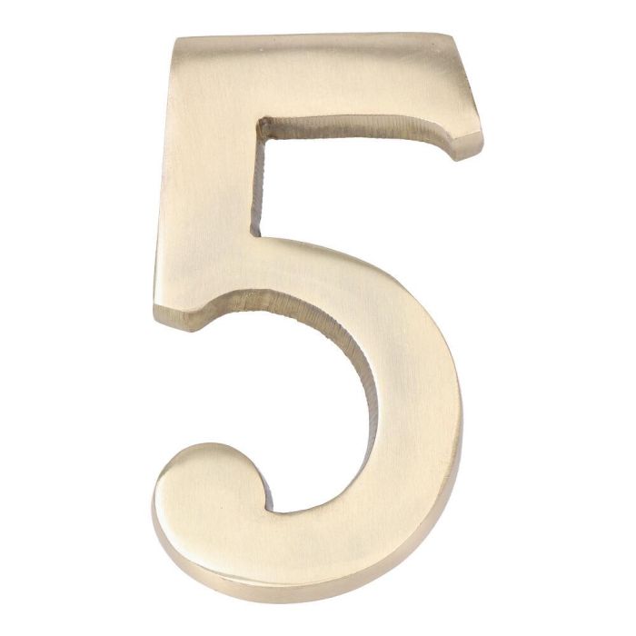Edm Número 5 Latón Pulido 10cm Fijación Invisible Oro Viejo