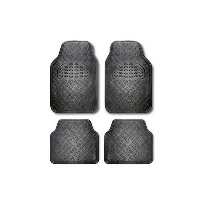 Mercedes-Benz ALF10130 Alfombras de Goma Aluminio Carbon 4 Piezas para Clase E W211/S211 (2002-2009) Antideslizantes y Resistentes