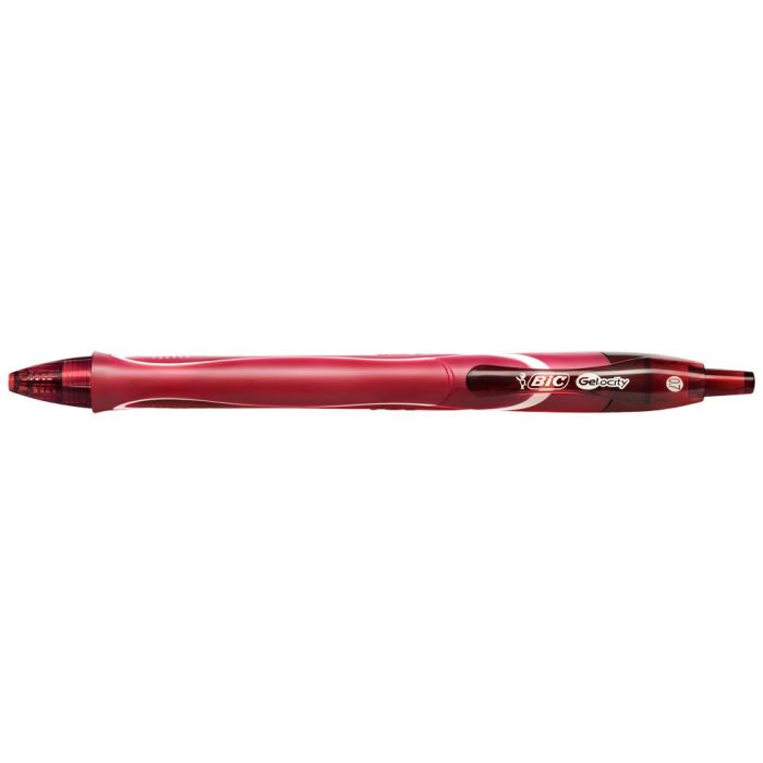 Boligrafo Bic Gelocity Quick Dry Retractil Tinta Gel Rojo Punta De 0,7 mm 12 unidades 1