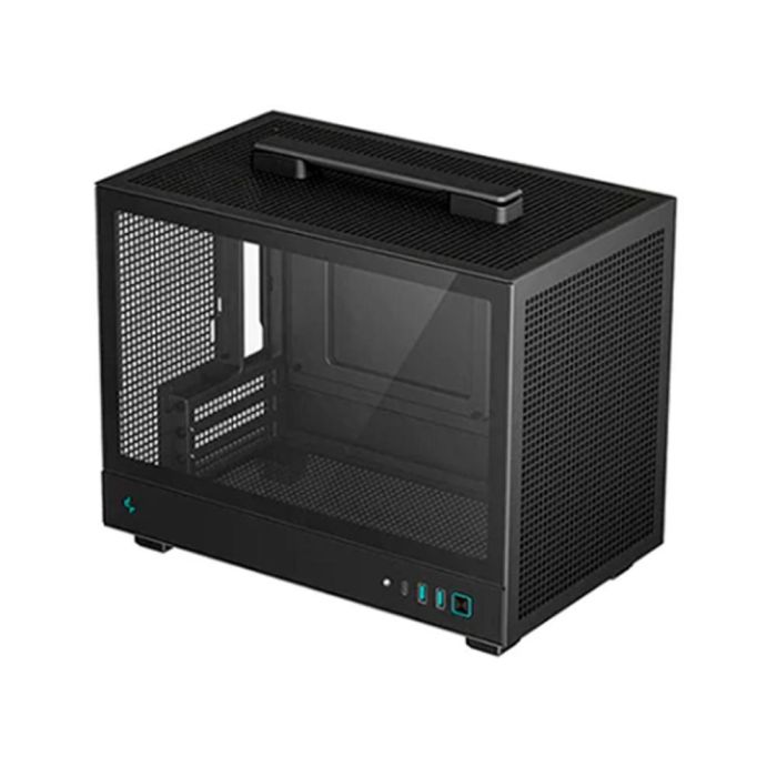 Deepcool Caja Ordenador Gaming CH160 Mini-ITX, ABS+SPCC+Cristal templado, Soporte para Mini-ITX, 3 Slots de expansión