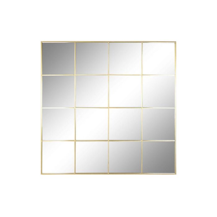 Espejo de pared Home ESPRIT Dorado Ventana 122 x 1 x 122 cm