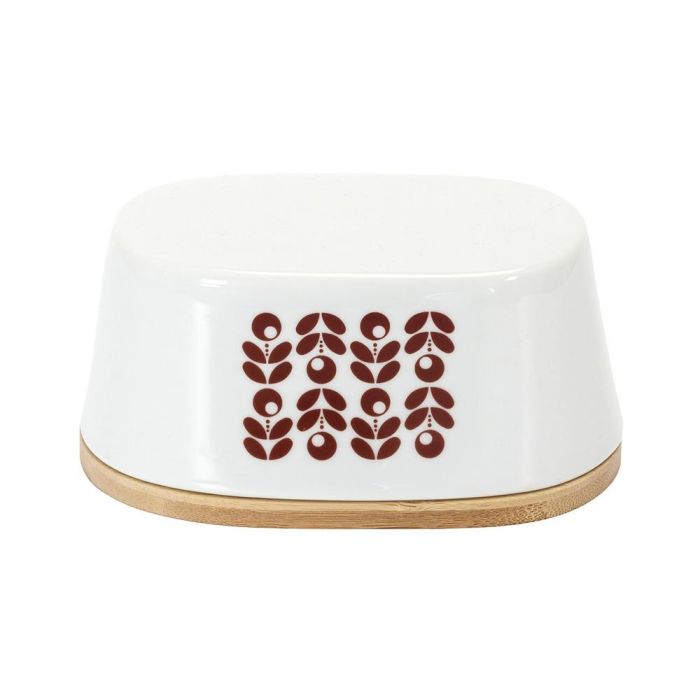 Home Deco Factory Mantequera Retro Flor o Manzana Bambú Porcelana 17x10,5 cm 6