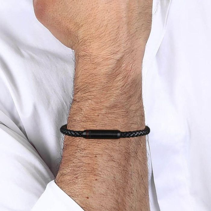 Pulsera Hombre Sector SZV101 Plata Negro 1 Pulsera Hombre Sector SZV101 Plata Negro 1