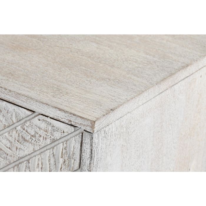DKD Home Decor Mueble de TV con 4 Puertas y 1 Estantería, Madera de Mango y Metal, 180x40x60 cm, Blanco y Negro 2