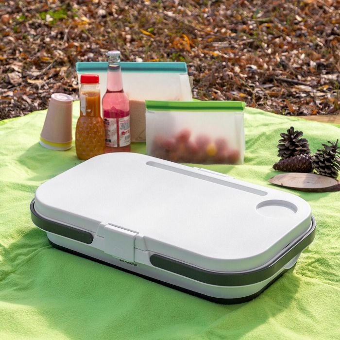 Cesta de Picnic Plegable con Tapa-Mesa Pickning InnovaGoods 5 Cesta de Picnic Plegable con Tapa-Mesa Pickning InnovaGoods 5