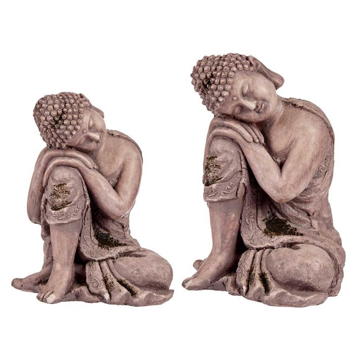 Buda Poliresina Sentado Cabeza Lado Izq Gris Ibergarden 23X34CM (2 Unidades) Buda Poliresina Sentado Cabeza Lado Izq Gris Ibergarden 23X34CM (2 Unidades)