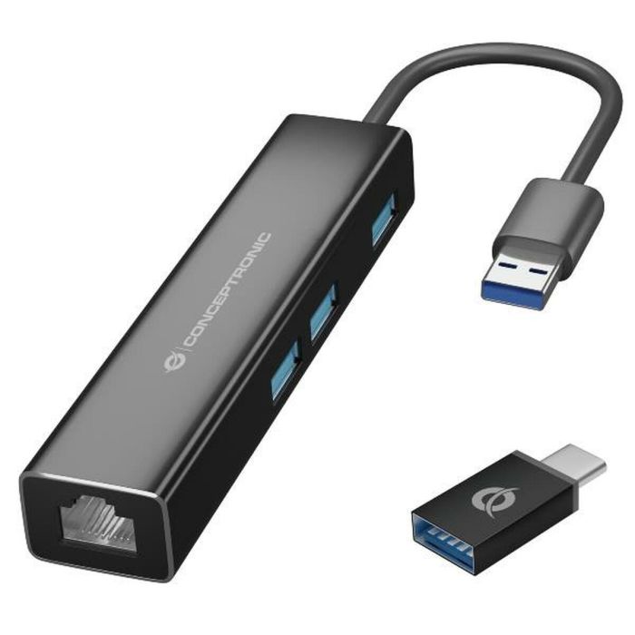 Hub USB 3 Puertos Conceptronic DONN07BA Negro (1 unidad)