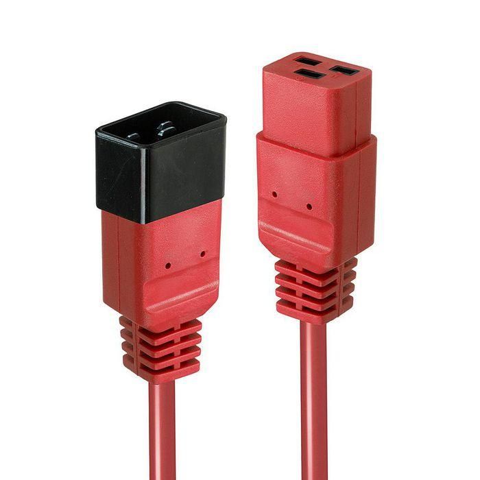 Lindy 3m IEC C19 to C20 Extension Cable, Red Lindy 3m IEC C19 to C20 Extension Cable, Red