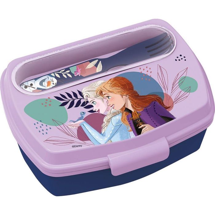 Disney Sandwichera Frozen CZ11271 con Cubiertos para Niños +3 Años Plástico Libre BPA 17.2cm