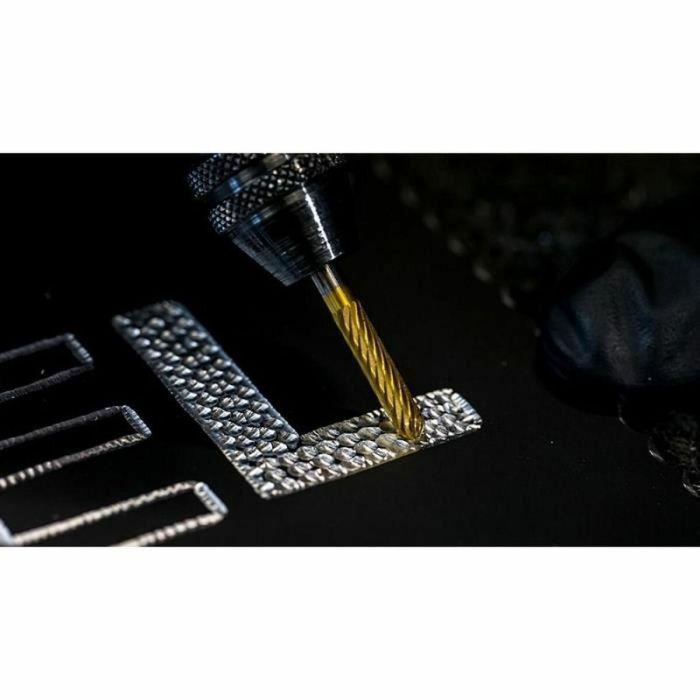 Dremel 9903DM Fresa Carburo Tungsteno Cónica Ø3,2 mm Larga Duración Cortador Grabado 2